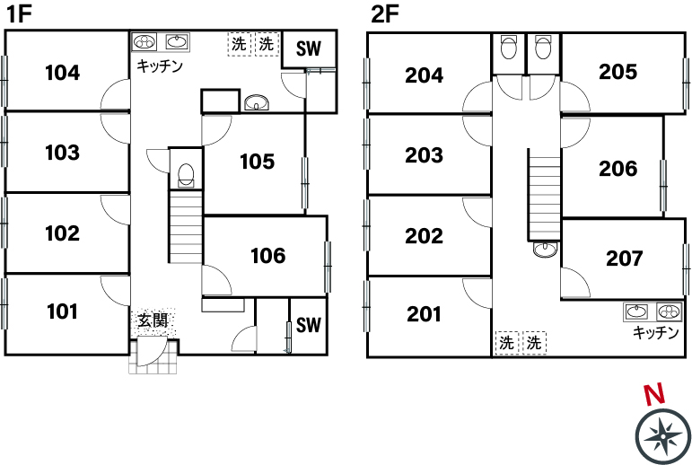 C103/L76 Tokyoβ Kojiya 1 (co-living house Keikyu Kamata)間取り図