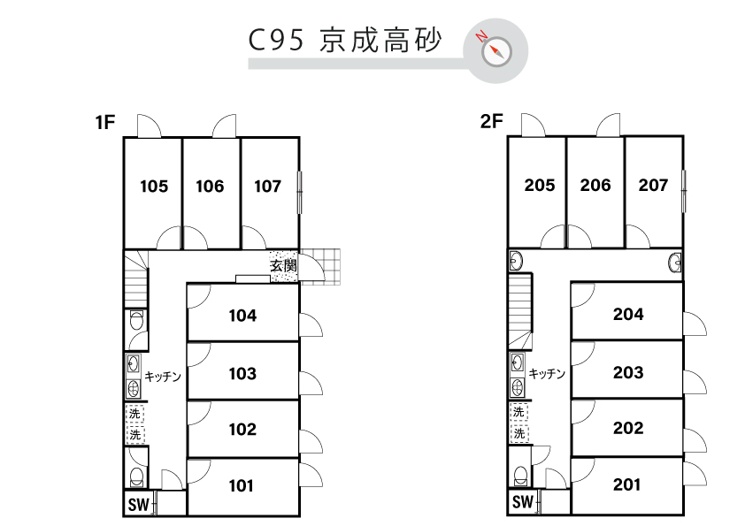 C95/L317 Tokyoβ Keisei-Takasago 5 (co-living house Keisei-Takasago)間取り図