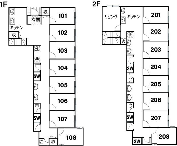 C102 Co-living House 王子Ⅲ間取り図