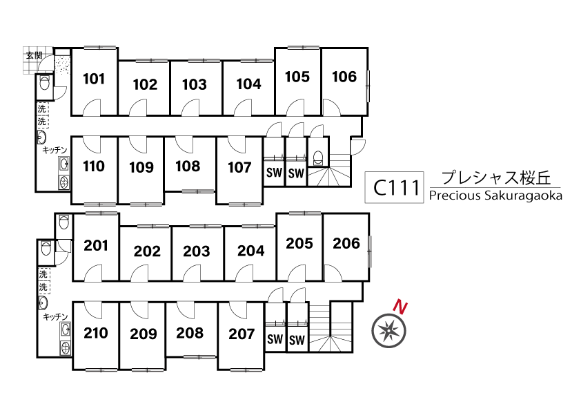 C111/K448 Tokyoβ 千歳船橋8間取り図