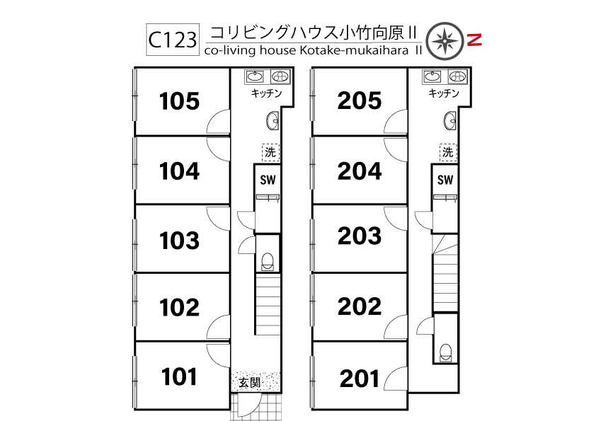 C123コリビングハウス小竹向原Ⅱ間取り図