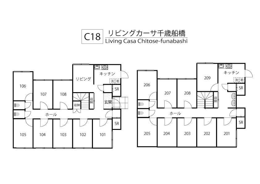 C18/J249 Tokyoβ Chitose-funabashi 7 (Living Casa Chitose-funabashi)間取り図