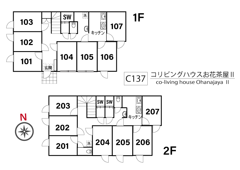 C137 /K371Tokyoβ 오하나자야8間取り図