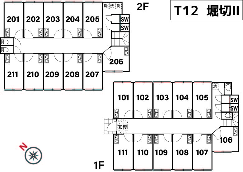 T12/K199 Tokyoβ호리키리쇼부엔7間取り図