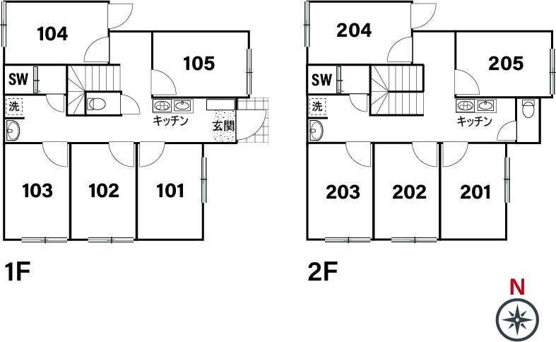 C138/K104 Tokyoβ Toneri-koen 5間取り図