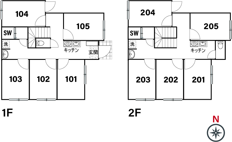 C138/K104 Tokyoβ Toneri-koen 5 (co-living house Toneri-koen)間取り図