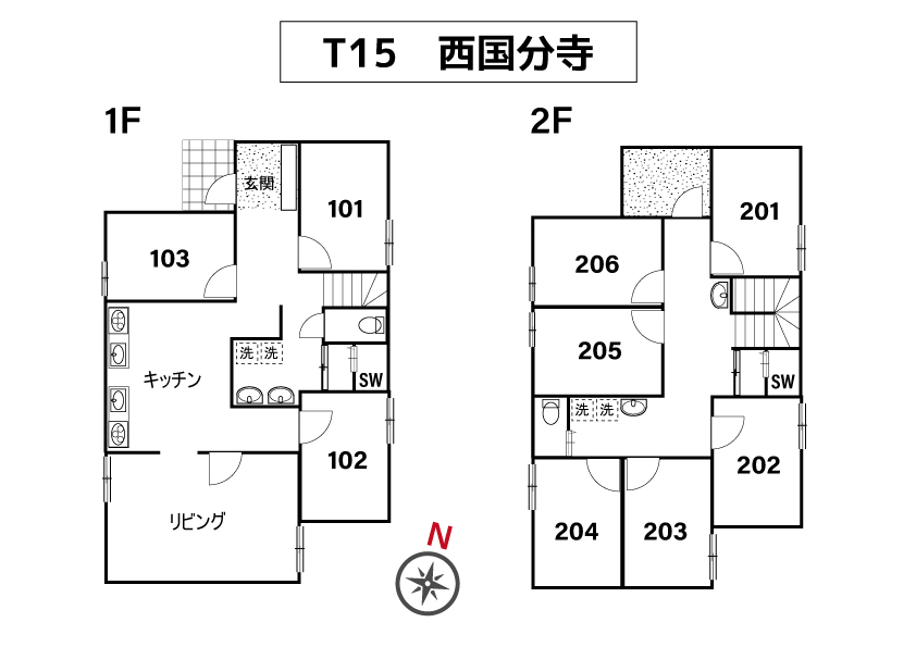 T15 プレシェア西国分寺間取り図