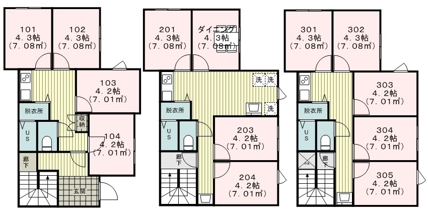T22/F7 TOKYO β 北綾瀬14間取り図