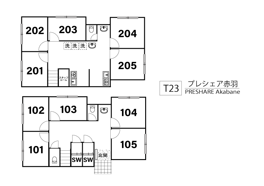 T23/F8 TOKYO β Akabane 6間取り図