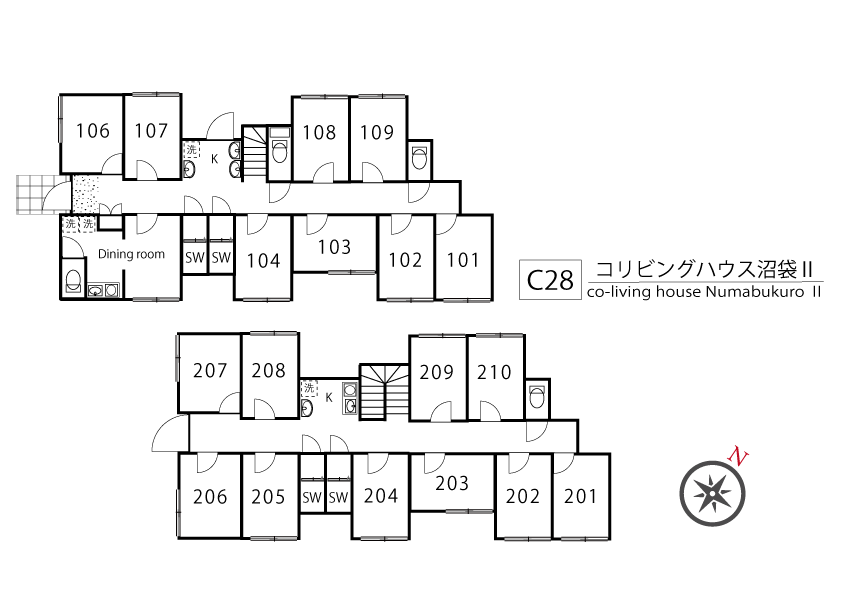 C28/J174 Tokyoβ Numabukuro 12間取り図