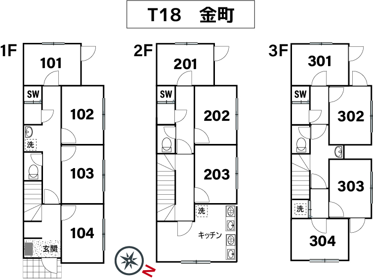 T18/F3   PRESHARE  Kanamachi間取り図