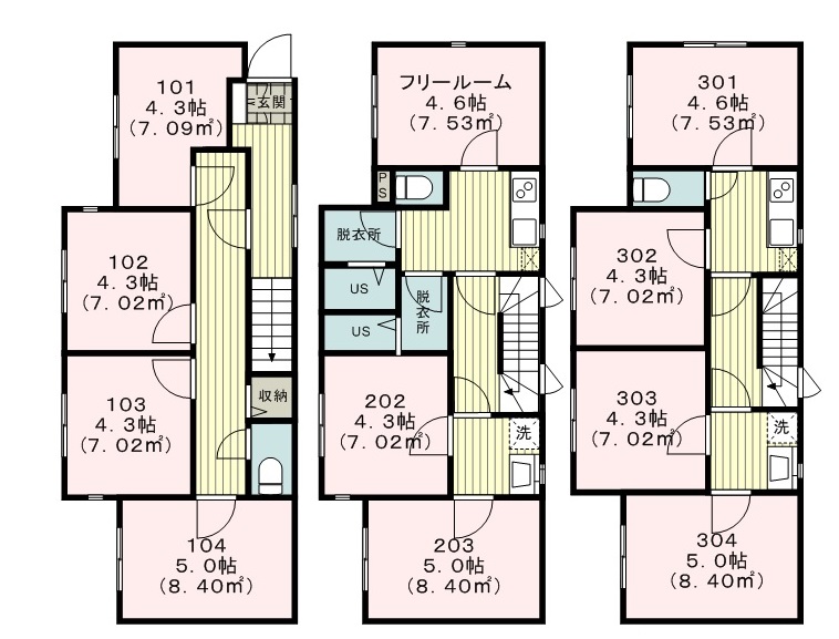 T20/F5 TOKYO β Kameari 10間取り図