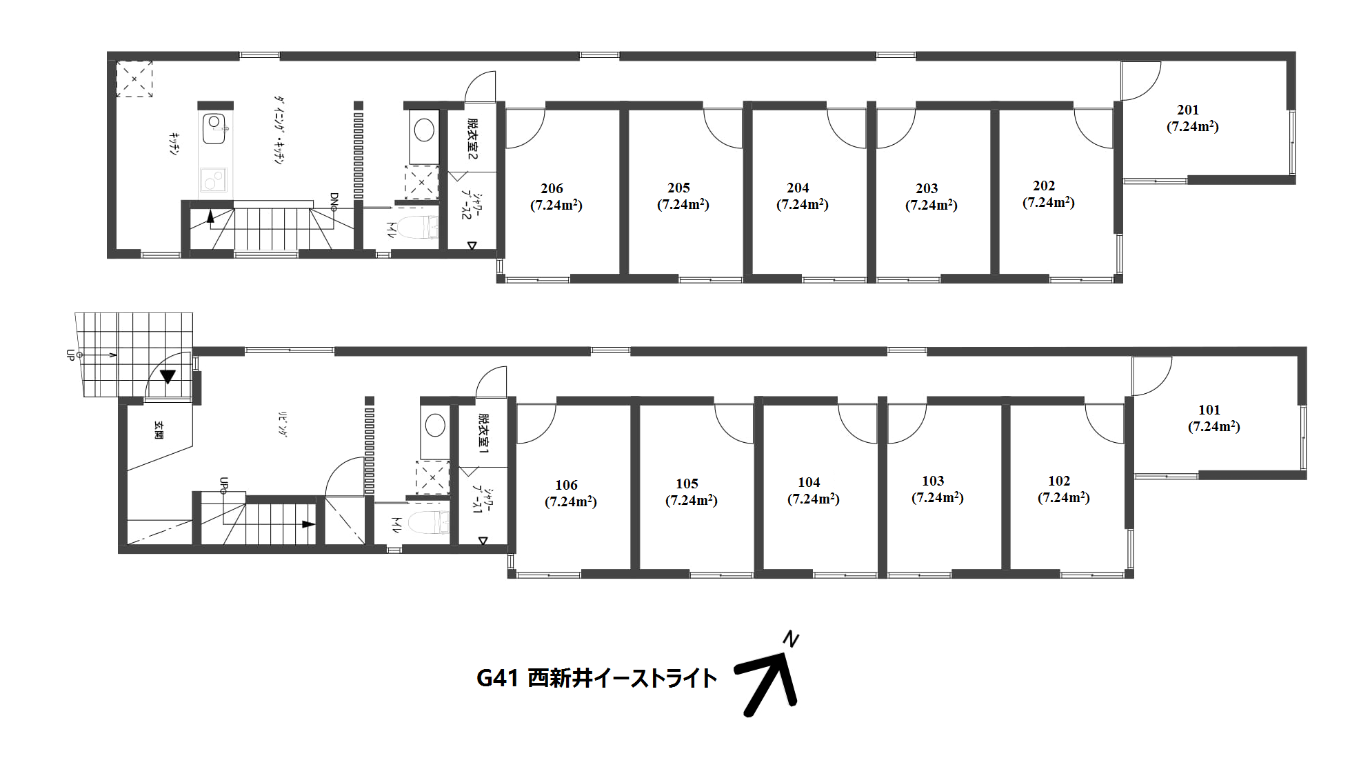 G41/J316 Tokyoβ Umejima 1 (Nishiarai EAST RIGHT)間取り図