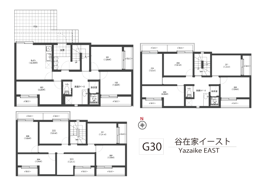 G30/K213 Tokyoβ Yazaike 7 (Yazaike  EAST)間取り図