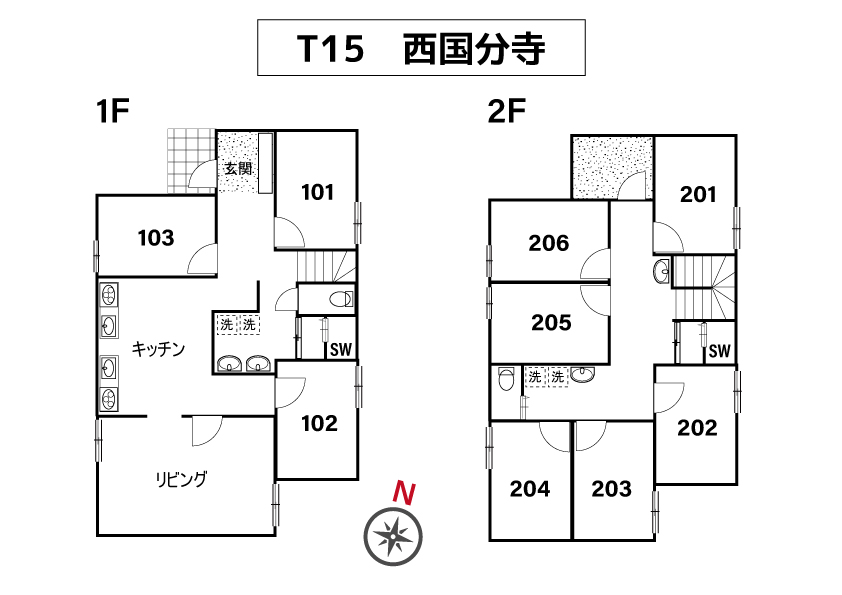 T15 PRESHARE Nishi-kokubunji 間取り図