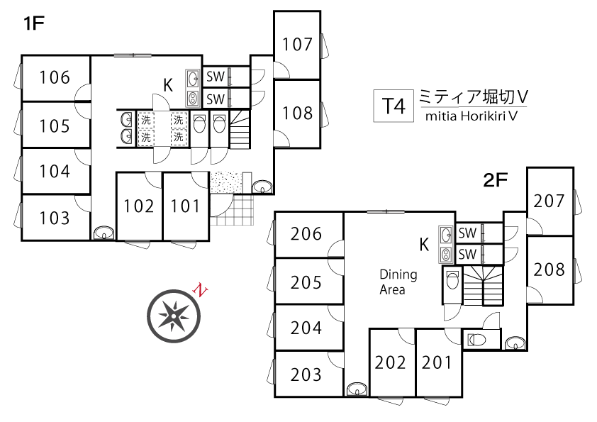 T4/K324 Tokyoβ Kosuge 2 (mitia HorikiriⅤ)間取り図