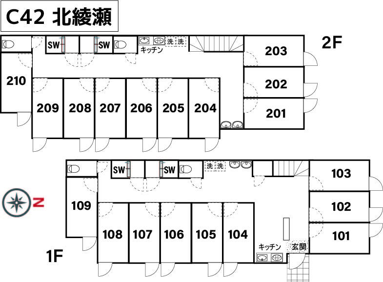 C42/J240 Tokyoβ Kita-ayase 2間取り図