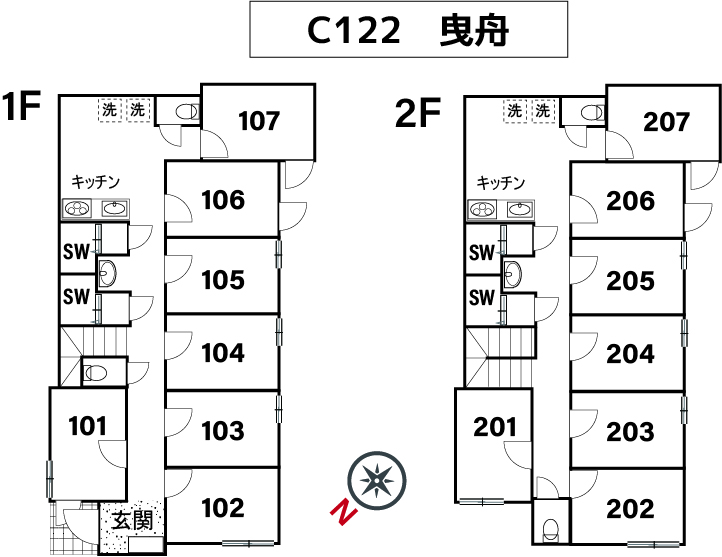 C122/L3 Tokyoβ  Hikifune (co-living house Hikifune)間取り図