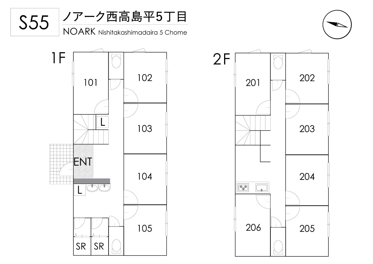 S55/K333 Tokyoβ니시타카시마다이라5間取り図