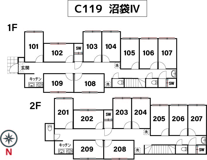 C119/J314 Tokyoβ 沼袋10間取り図