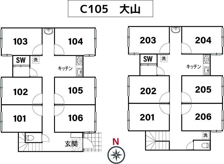 C105/J233 Tokyoβ 大山1間取り図