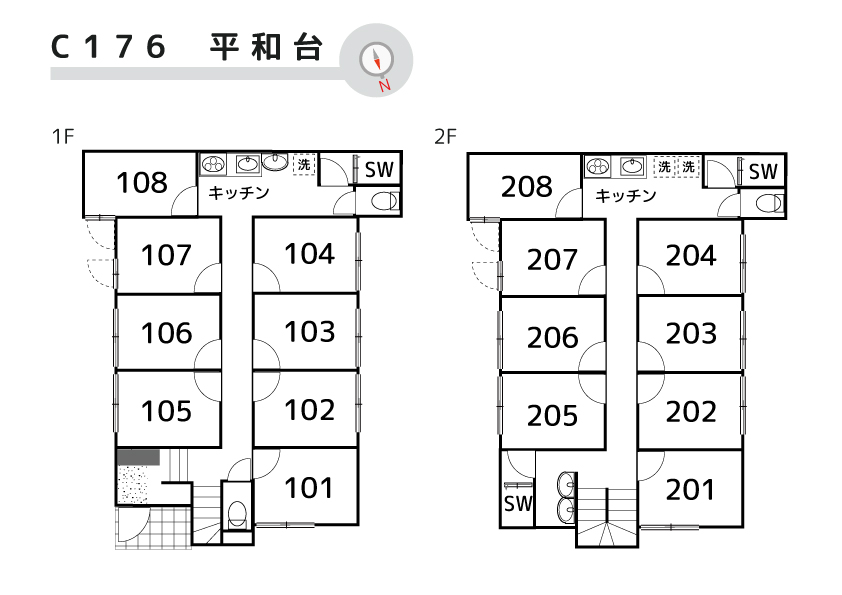 C176/J84 Tokyoβ 東武練馬9（コリビングハウス平和台Ⅱ）間取り図