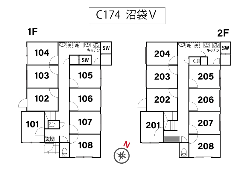 C174/K295 Tokyoβ Numabukuro 8間取り図