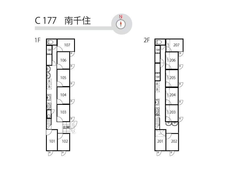 C177/K411 Tokyoβ 南千住1間取り図