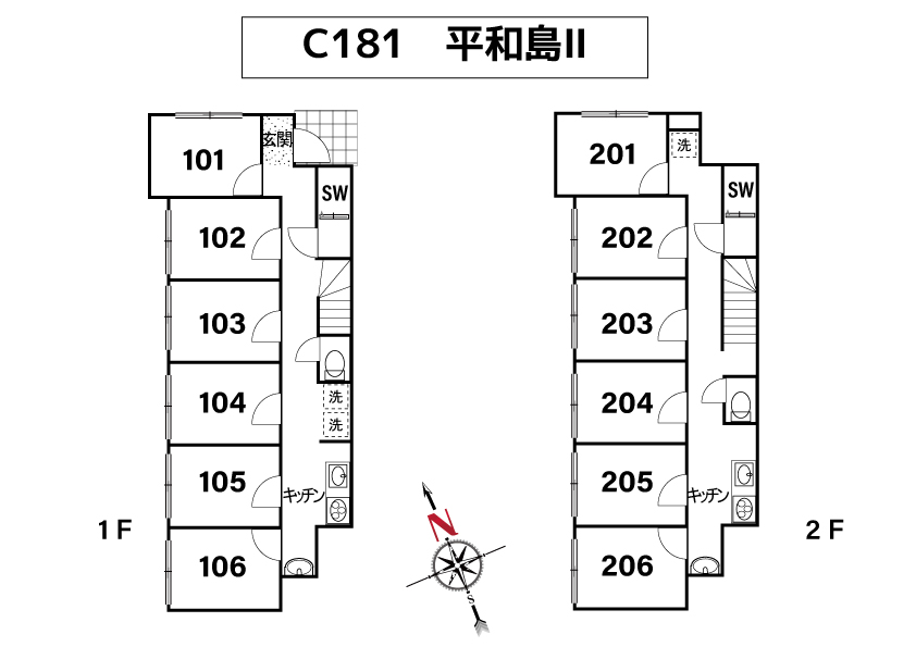 C181 コリビングハウス 平和島Ⅱ間取り図