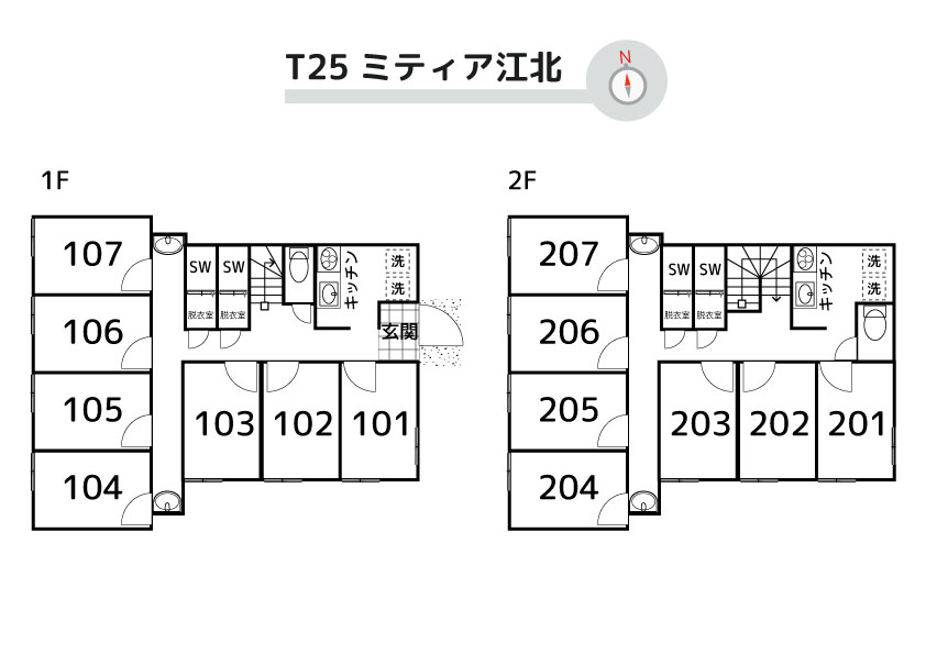 T25/L112 Tokyoβ 江北3（ミティア江北）間取り図