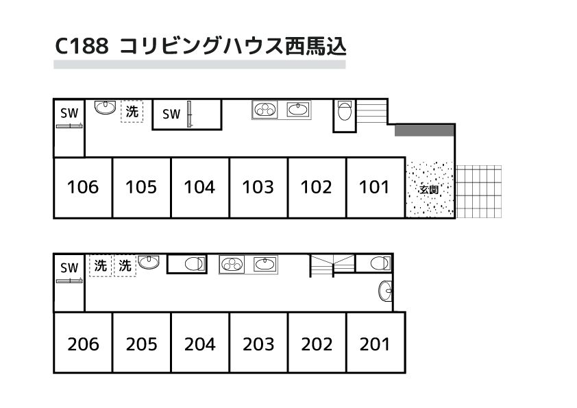 C188/J68 Tokyoβ Nishi-magome 3間取り図