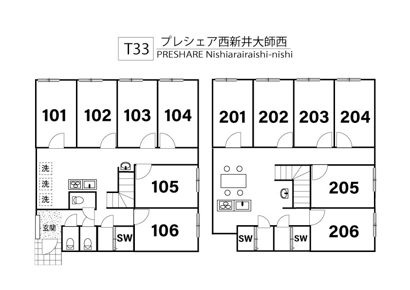 T33/F20 TOKYO β 西新井大師西10 (プレシェア西新井大師西)間取り図
