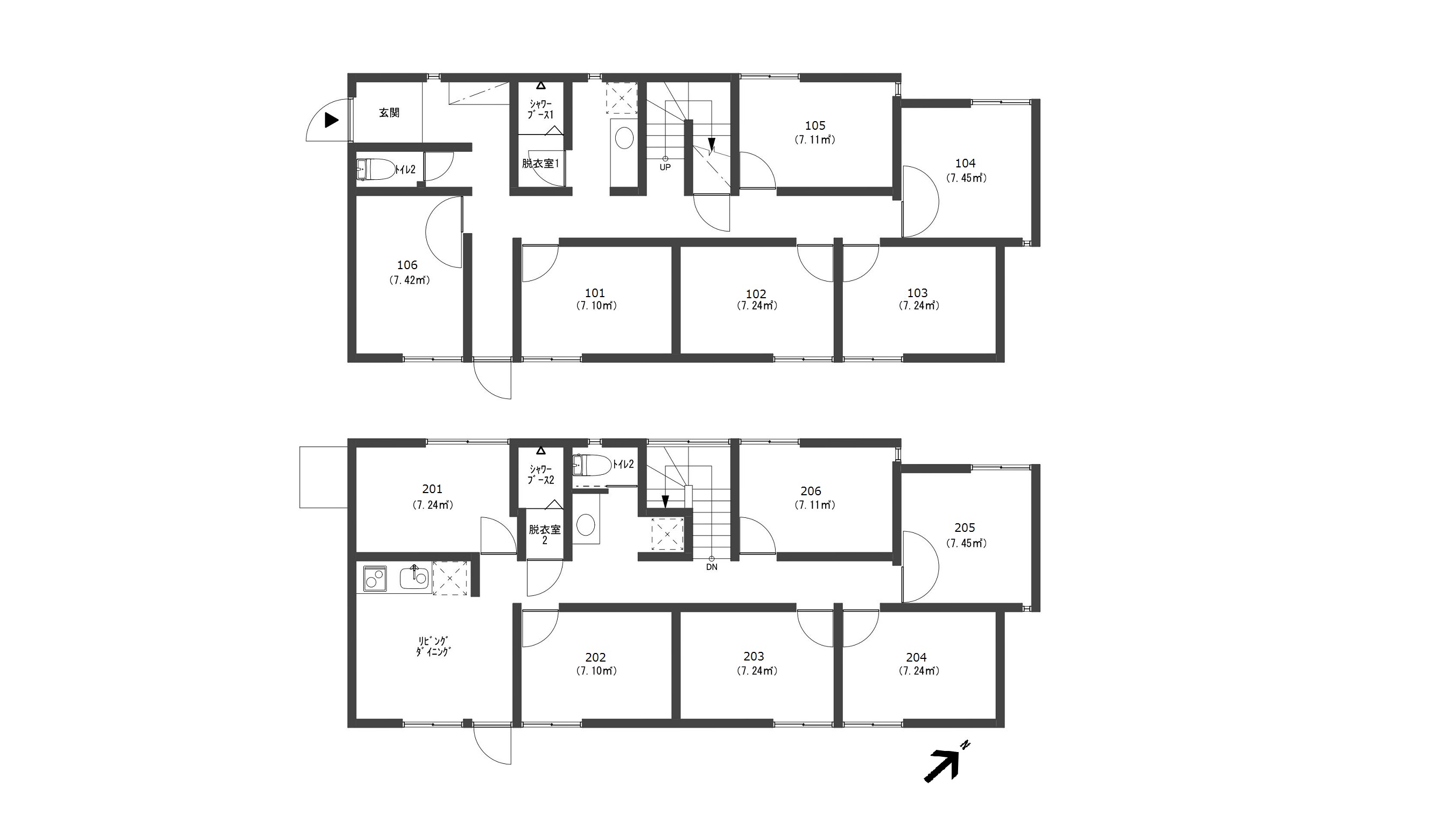 G9/J312 Tokyoβ 玉川学園前2間取り図