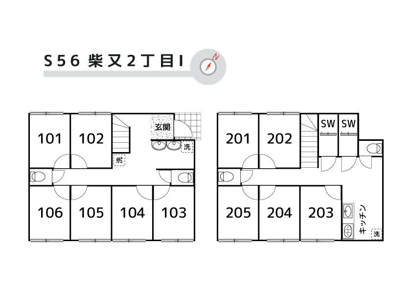 S56/K125 Tokyoβ 柴又1間取り図