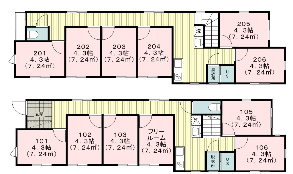 T34/F21 TOKYO β Takenotsuka 37間取り図