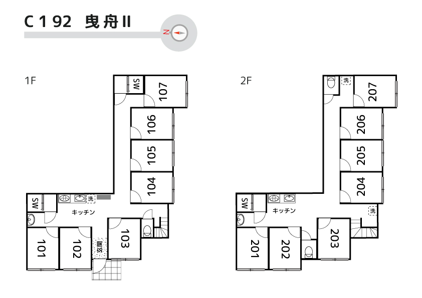 C192/K514 Tokyoβ Higashi-mukojima (co-living house HikifuneⅡ)間取り図