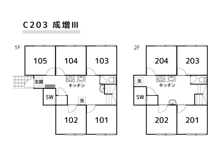 C203/K8 Tokyoβ 成増9（コリビングハウス成増Ⅲ）間取り図