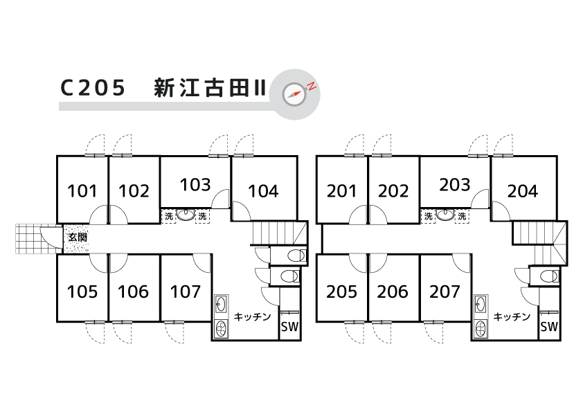 C205 コリビングハウス新江古田Ⅱ間取り図