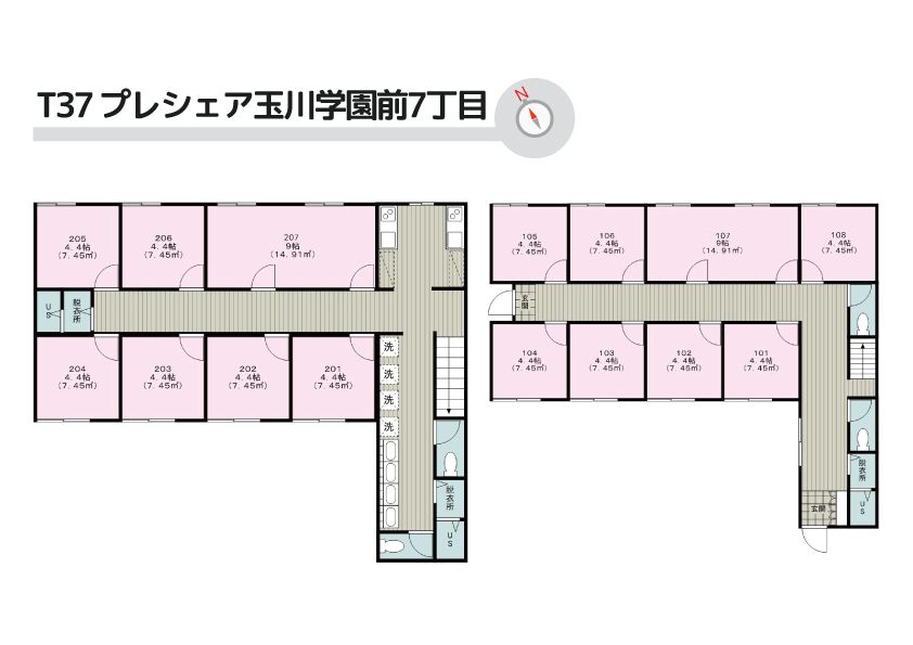 T37/F16 TOKYO β 玉川学園前3間取り図