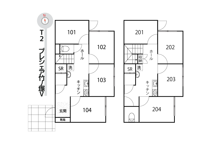 T2/F29 TOKYO β Takenotsuka 39間取り図