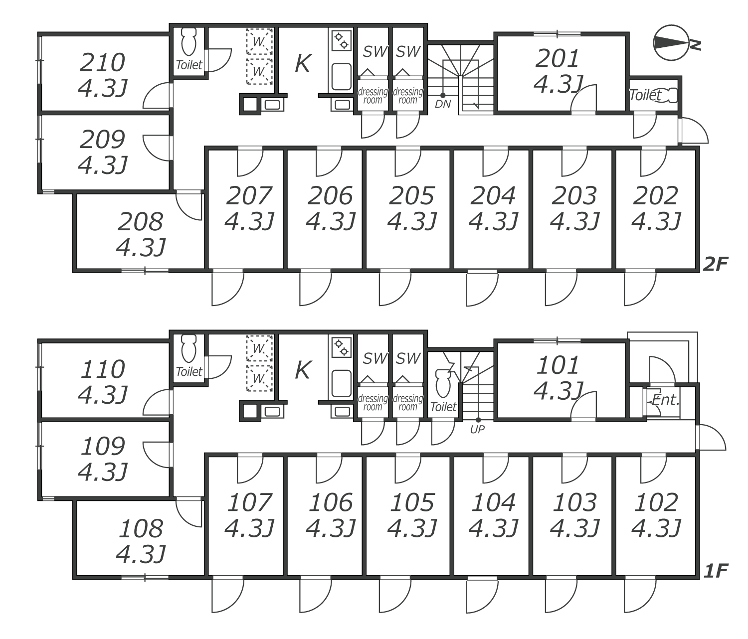 C206 co-living house OjiⅤ間取り図