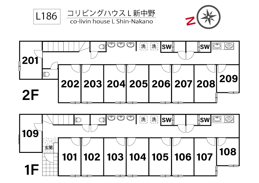 L186 Tokyoβ 新中野4間取り図