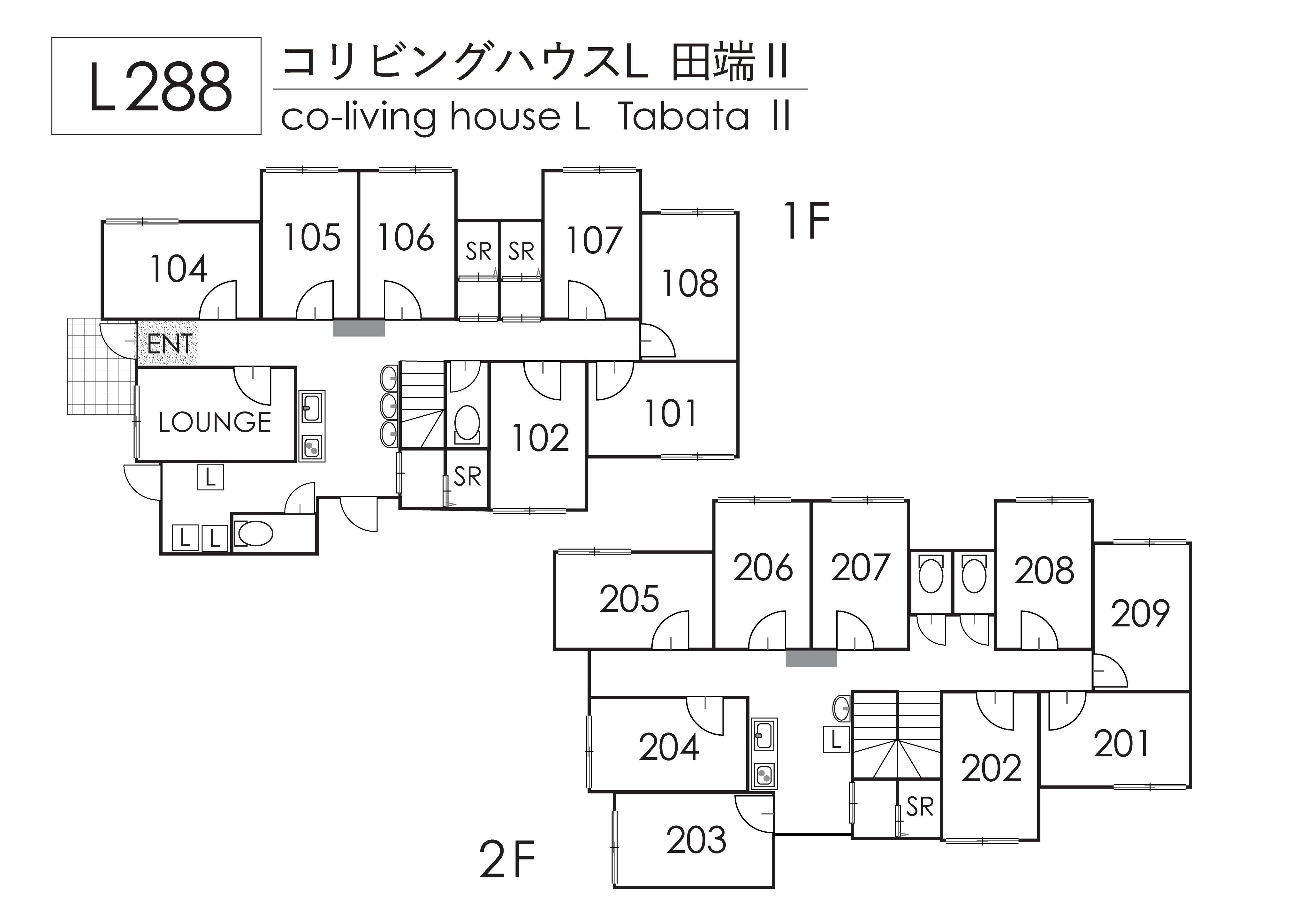 L288 Tokyoβ Tabata 2 (co-living house L TabataⅤ)間取り図