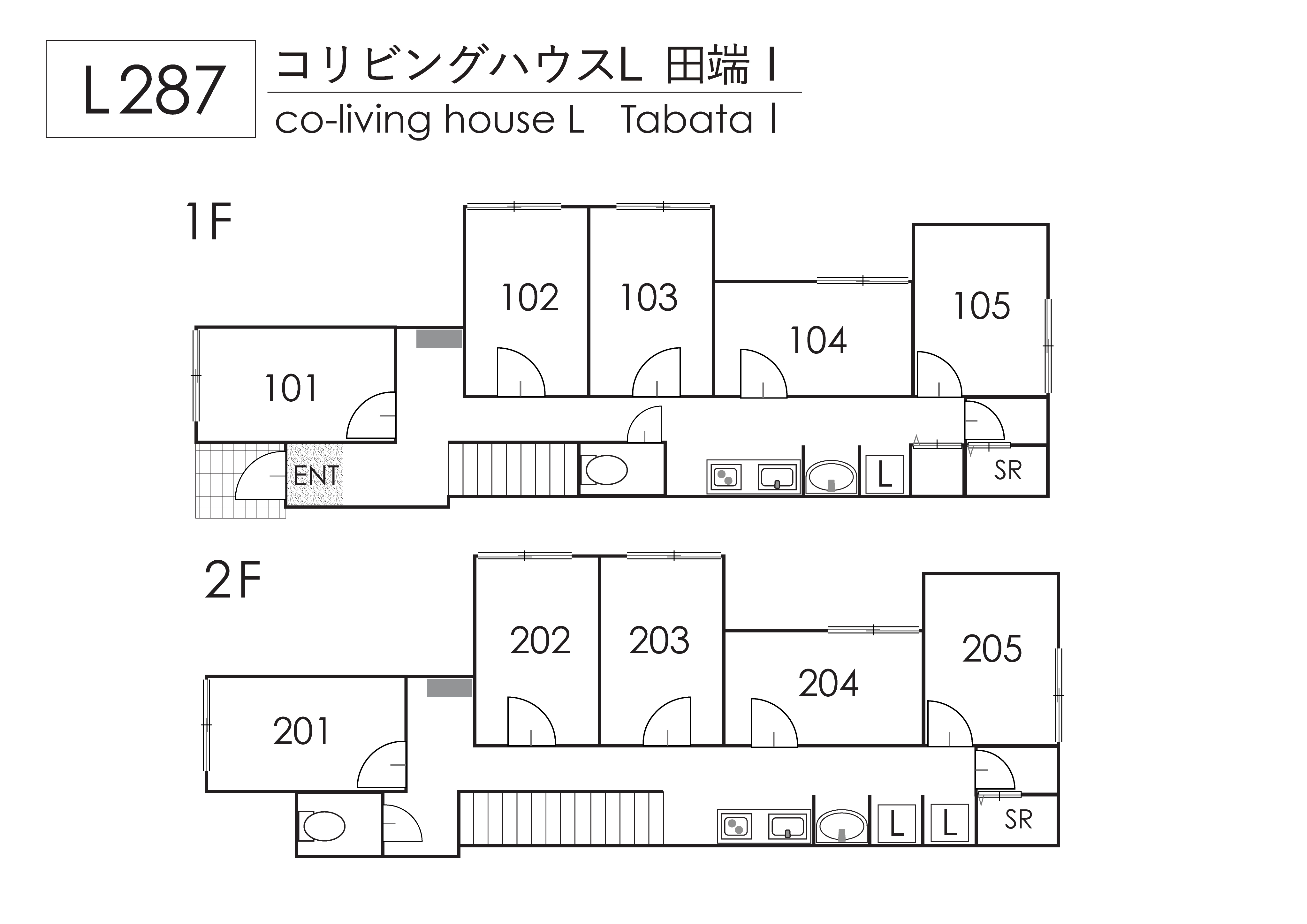 L287 Tokyoβ Tabata 1 (co-living house L TabataⅣ)間取り図