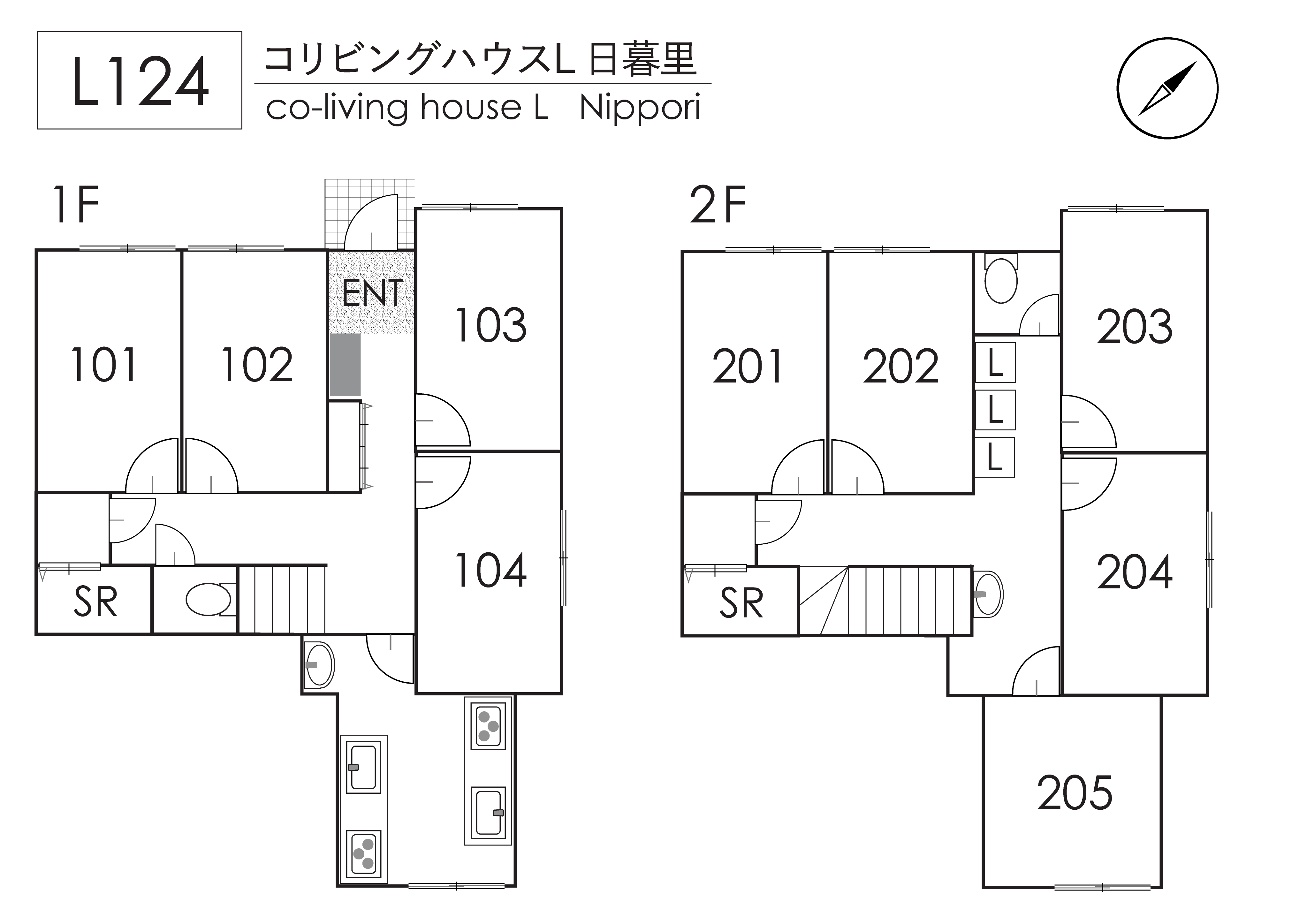 L124 Tokyoβ Mikawashima (co-living house L Nippori)間取り図