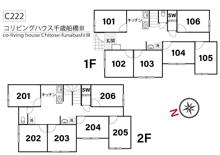 C222/J279 Tokyoβ Chitose-funabashi 3間取り図