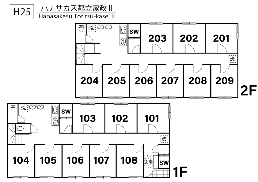 H25/F80 TOKYO β 都立家政17 (Hanasakasu都立家政Ⅱ)間取り図