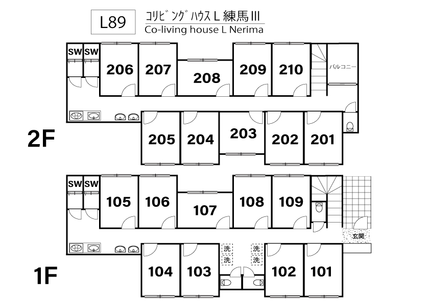 L89 Tokyoβ 練馬2間取り図
