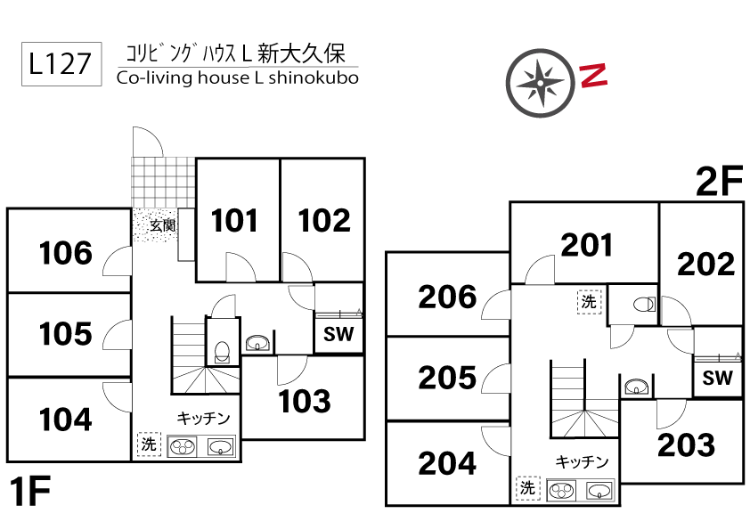 L127 Tokyoβ 新大久保間取り図