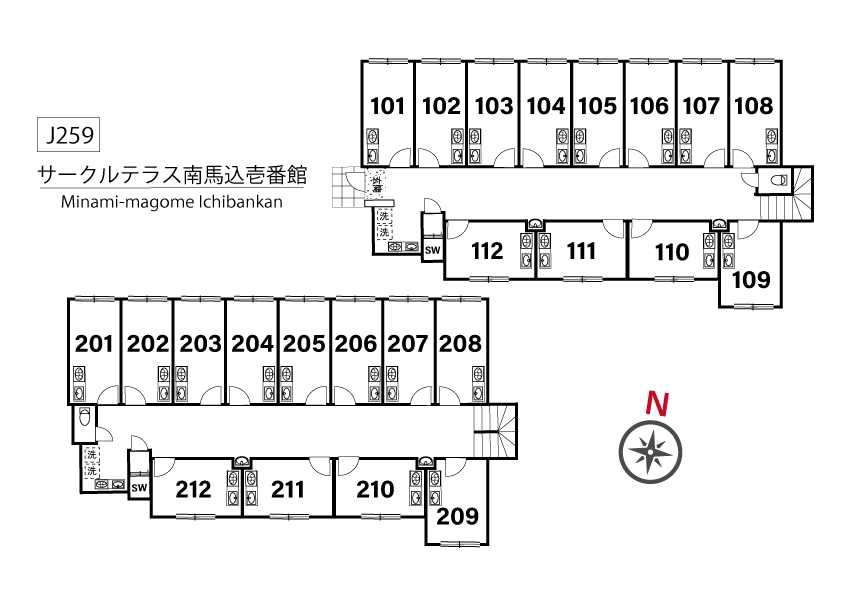 J259 Tokyoβ 西馬込2（サークルテラス南馬込壱番館）間取り図